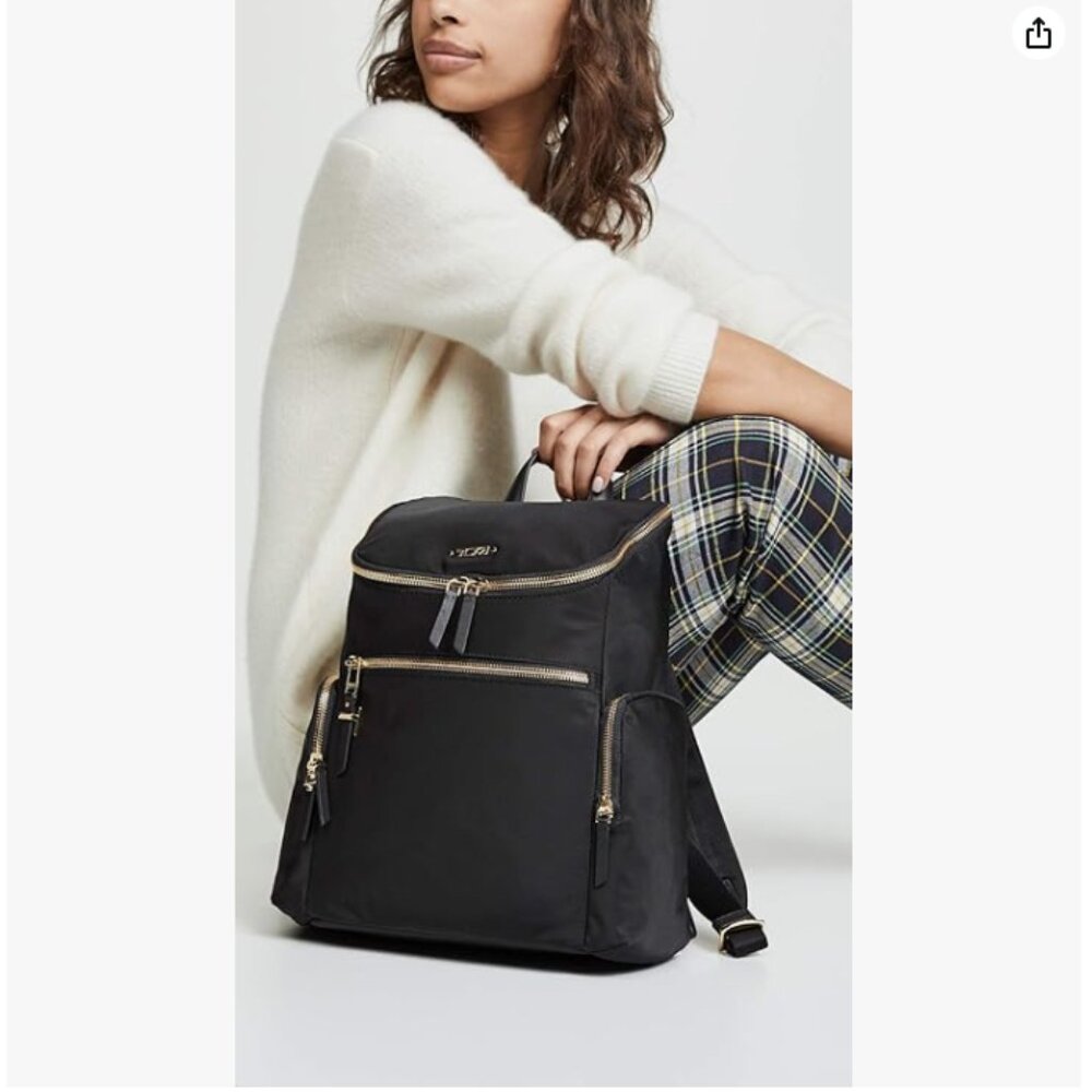 New TUMI Voyageur Bethany Backpack Black/Gold